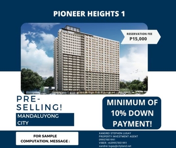 PIONEER HEIGHTS 1 in MANDALUYONG/PASIG CITY