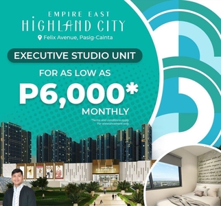 For Sale Studio 6,000 Monthly with 10% Discount Upon Reservation in Cainta