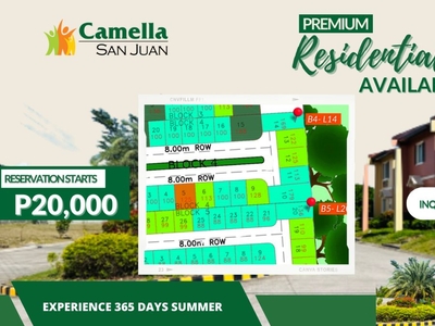 Premium Residential Lot For Sale in Camella San Juan