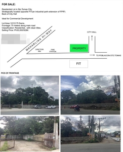 Residential Lot in Sto Tomas City Strategically Located opposite FIT & City Hall