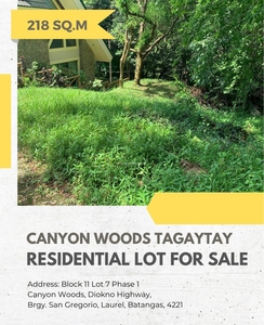 Tagaytay Lot for Sale at Canyon Woods Residential Resort