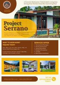 Project Serrano 2 Bedroom Modern Customize Pre-selling House and Lots package for Sale in Poro Capitol View Subdivision San Fernando La Union