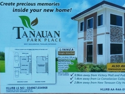 House for sale, NRFO - 2 Story LINNEA with 3BR & 2TR at Tanauan, Batangas