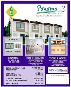 Sonoma 2 Townhouse - For Sale - Sta. Maria, Bulacan