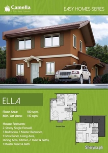 5 bedrooms Masters in Ground floor and affordable 2storey