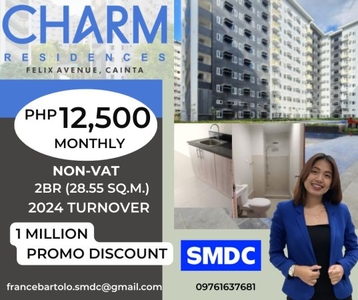 CHARM RESIDENCES BY SMDC, 2BR for as low as 12,500 pesos per month