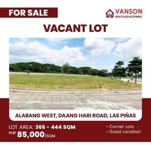 Vacant Lot For Sale in Alabang West, Daang Hari Road, Las Piñas City