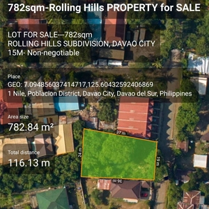 Lot for Sale in Rolling Hills Subdivision, Bacaca, Davao City