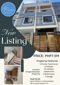Townhouse For Sale In Santa Lucia, Pasig