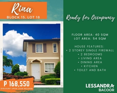Affordable House and Lot For sale in Bacoor, Cavite