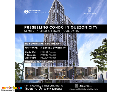 Quezon City Preselling Condo for Sale - Laurent Park by Megaworld