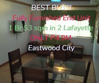 BEST BUY! FF end unit 1 BR in 2 Lafayette Eastwood P4.9M