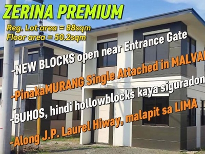 2 Bedroom Single Attached House & Lot for sale in Malvar, Batangas along Hiway
